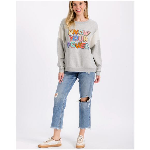 "Know Your Power" Graphic Pullover Sweater | Large - Picture 3 of 5